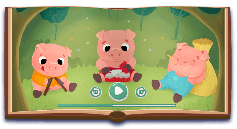 Tilly the bunny and friends from the Tilly: Cartoon Story & Minigames app