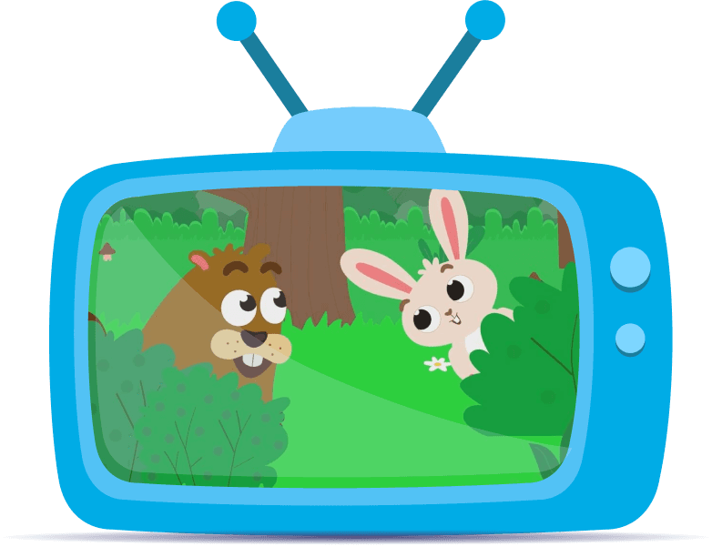 Tilly the bunny and friends from the Tilly: Cartoon Story & Minigames app